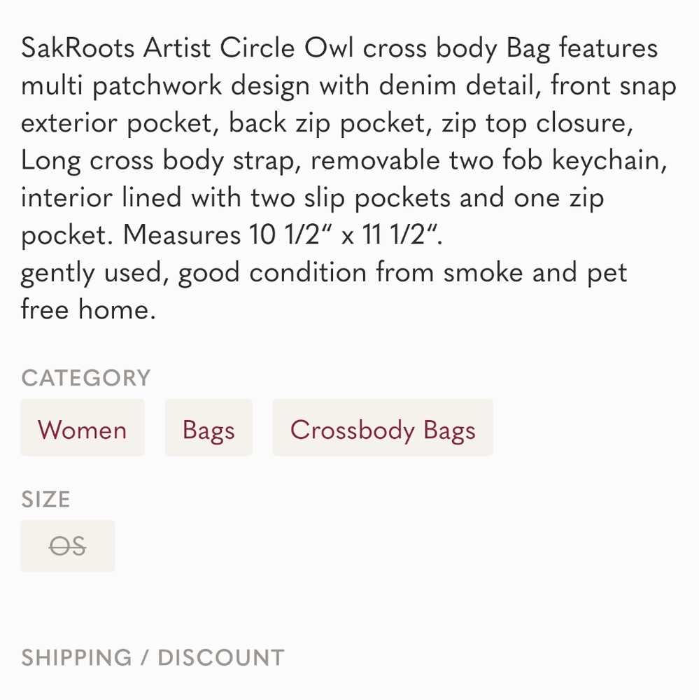 Sakroots | Blue Orange Boho Owl Patchwork Denim C… - image 8